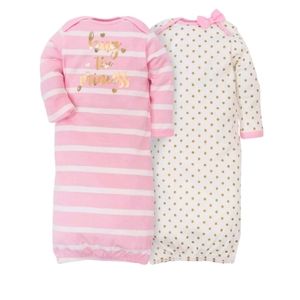 GERBER baby girl HUG THE PRINCESS pink night gowns
